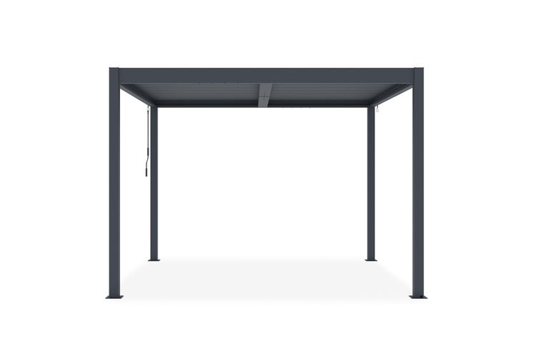 Pergola bioklimatisch aus grauem Aluminium PIANA 3x3m selbsttragende