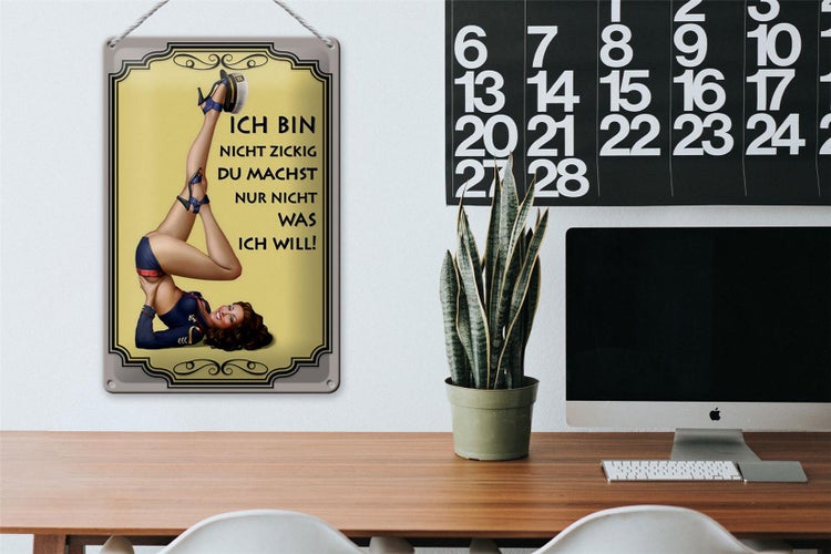 Blechschild Spruch 20x30cm Frau ich bin nicht zickig