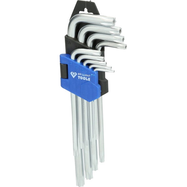 BRILLIANT TOOLS Winkelstiftschlüssel-Satz 9tlg. Torx®-Profil kurz - BT044009
