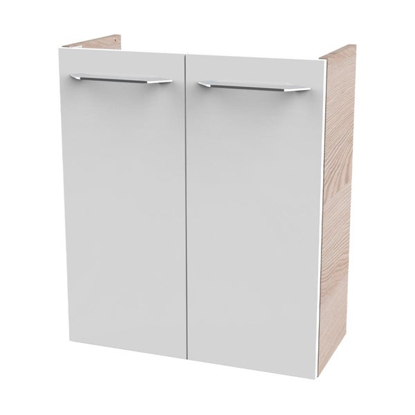 Waschbeckenunterschrank mit zwei Türen und Griffen