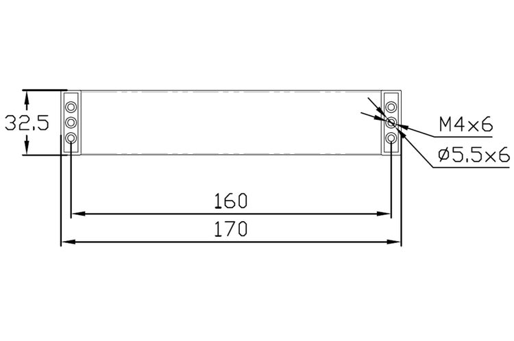 Technische Zeichnung eines Bauteils mit Maßen in Millimeter