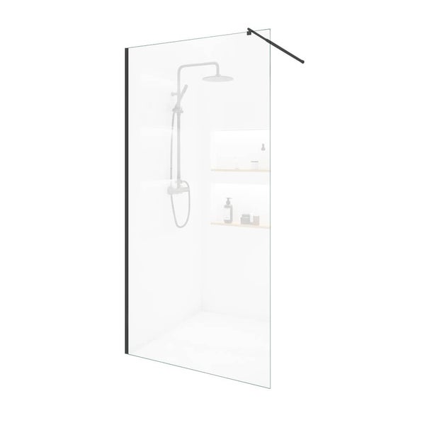 Home Deluxe - Duschabtrennung - BAKI - Breite: 160 cm, Profil Schwarz, Klarglas, Aluminiumrahmen - 10 mm ESG - Sicherheitsglas I Walk in Dusche, Duschwand, Duschtür
