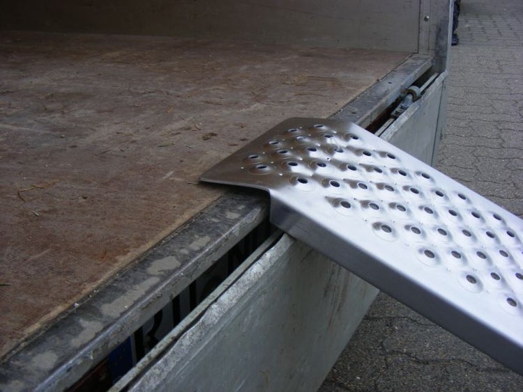 TRUTZHOLM 2 x Auffahrrampe 200 cm Tragkraft 400 kg Alu grau profiliert Verladerampe Motorradrampe