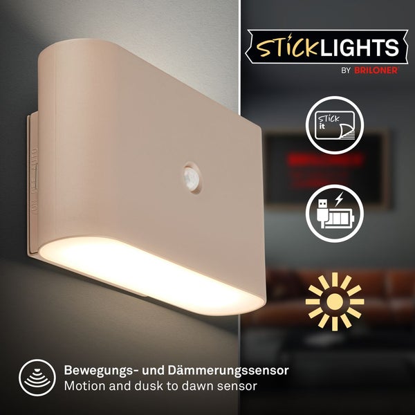 LED Wandleuchte Wandlampe ohne Stromanschluss Bewegungsmelder Akku ohne Bohren