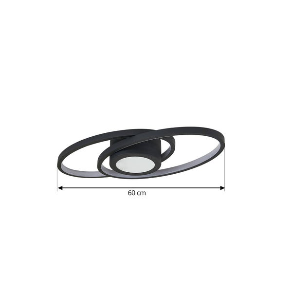 Lindby LED Deckenleuchte Thalina dimmbar (Modern) in Schwarz aus Metall (1 flammig, ) - Lampe Deckenlampe Wohnzimmerleuchte