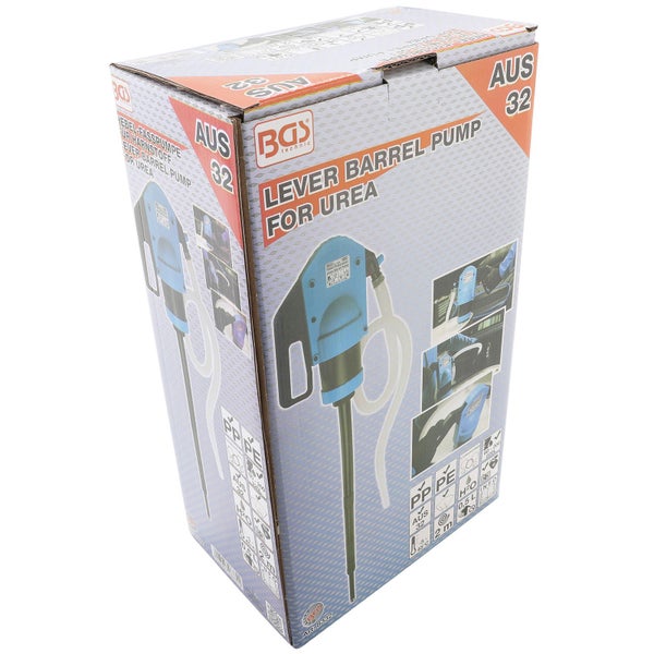 Verpackung einer Hebel-Fasspumpe für Harnstoff von BGS technic
