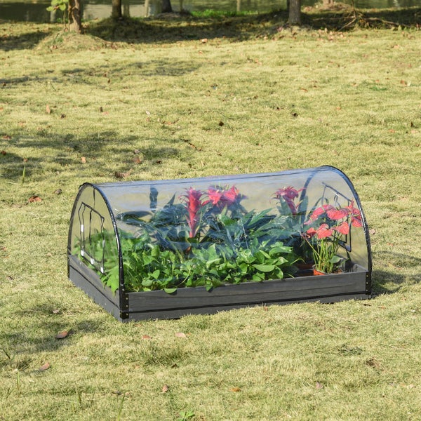 Outsunny Gewächshaus mit Fenster, 12 Gitter Treibhaus,  120 x 79 x 53 cm, PVC, Stahl, Transparent