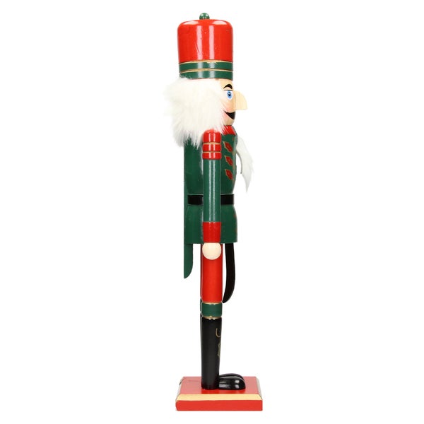 ECD Germany Nussknacker Figur Soldat 50 cm mit roter Hut und Säbel, aus Holz, handbemalt, Unikat, Weihnachten Holzfigur Puppet Marionette Ornament Traditioneller Nussbrecher Weihnachtsdeko Deko Statue