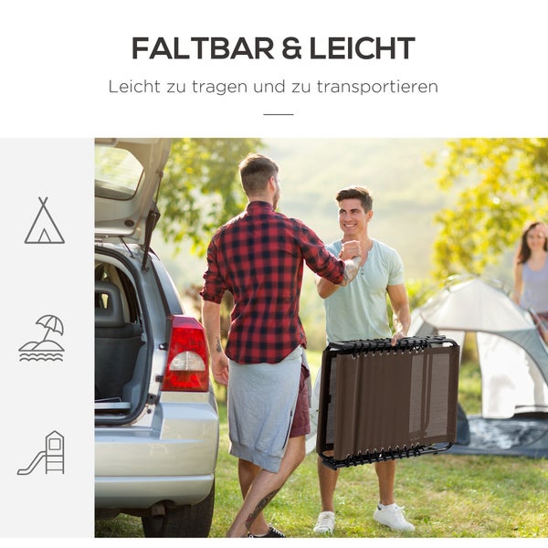 Gartensonnenliege mit verstellbarer Rückenlehne und Kopfkissen