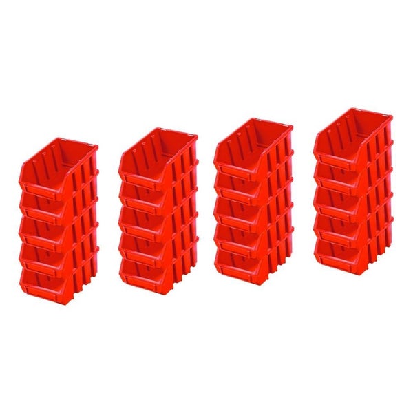 PROREGAL SuperSparSet 20x Sichtlagerbox 2 HxBxT 7,5 x 11,6 x 16,1 cm Polypropylen Rot