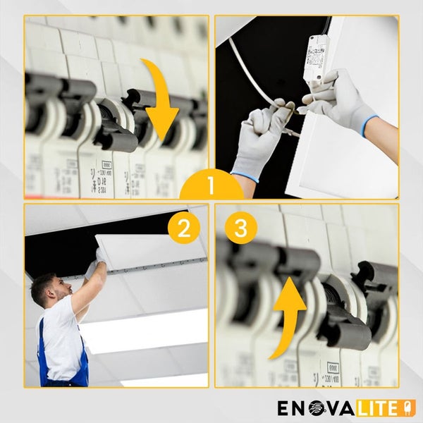 ENOVALITE LED-Panel 120x30 36W 3600LM Kaltweiß Flimmerfrei UGR22 Ultraflache Büro-Einbauleuchte mit PHILIPS Treiber