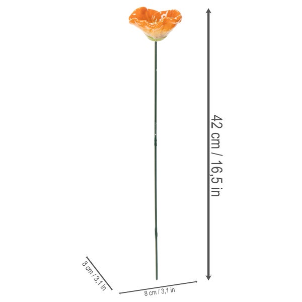 Dekoblume aus Glas auf einem Stab, circa 42 cm hoch