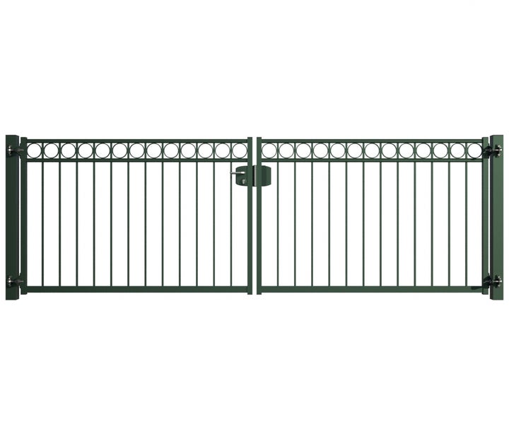 Doppeltor mit Zierringen für den Gartenzaun