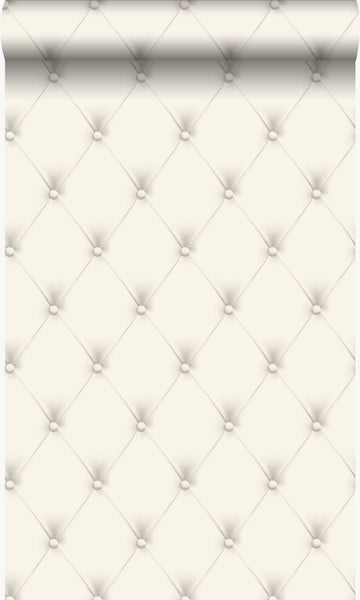 Origin Wallcoverings Tapete kapitoniertes Mustes Weiß und Hellgrau - 53 cm x 10.05 m - 346832