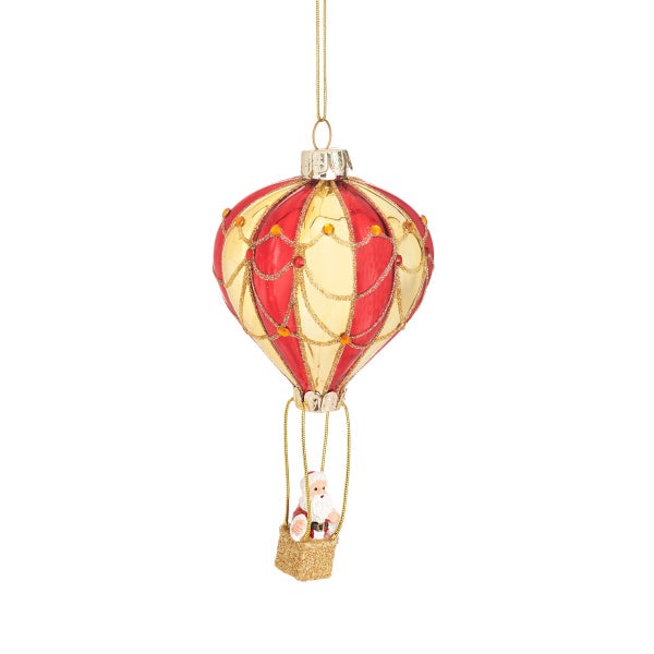 Weihnachtsmann im Heißluftballon Weihnachtskugel - Sass & Belle