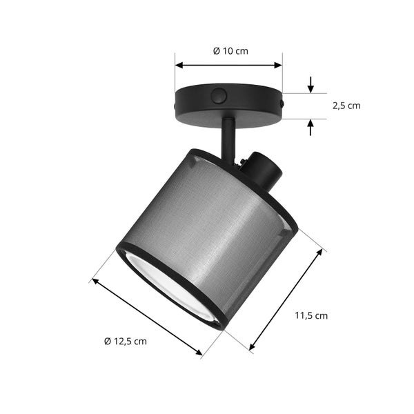 Lindby Strahler Chizoma (Modern) in Schwarz aus Metall (1 flammig, E14) - Deckenlampe Deckenleuchte Lampe Spot Wohnzimmerleuchte