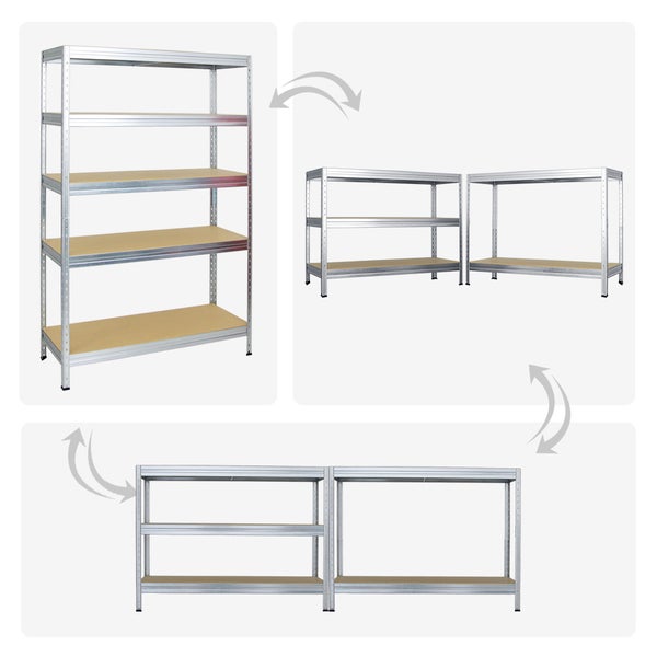 PROREGAL Mega Deal 2x Schwerlastregal Rivet HxBxT 180 x 120 x 45 cm Fachlast 250 kg Verzinkt