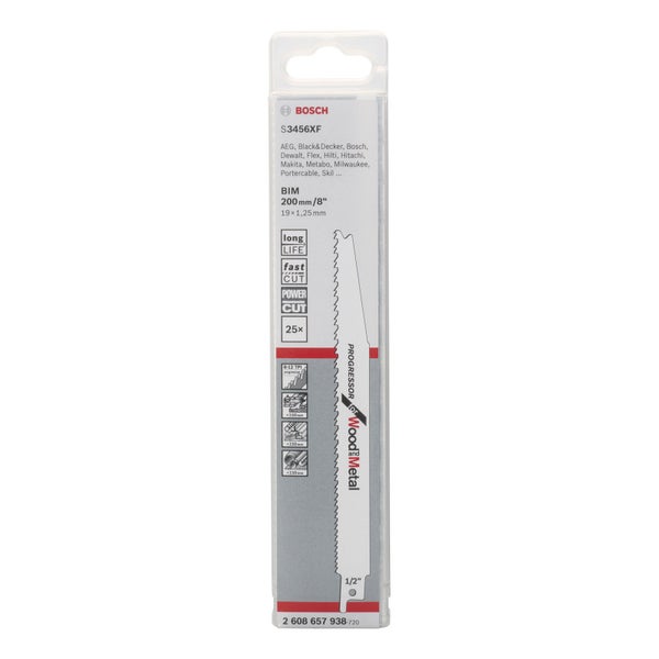Bosch 25x Säbelsägeblatt S 3456 XF Progressor for Wood and Metal - 2608657938