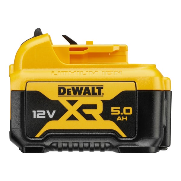 DeWALT XR Lithium-Ionen-Akku mit 12 Volt und 5,0 Amperestunden.