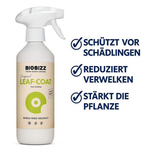 BioBizz Leafcoat 500 ml – Biologisches Pflanzenschutz-Spray gegen Schädlinge mit Pipette – Sofort einsatzbereit & 100 % natürlich