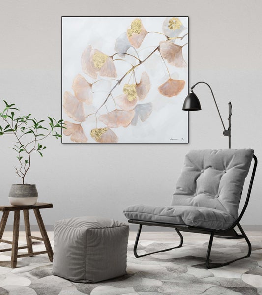 Handgemaltes Gemälde Acrylfarbe 80x80cm Beige