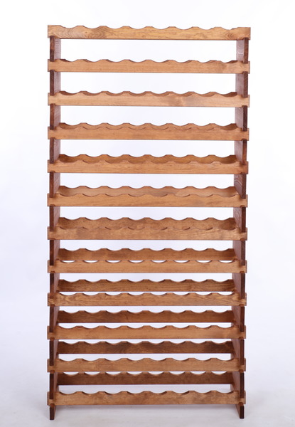 Weinregal VINOTECA FLEX PRO HxBxT 163x84x28cm 96 Flaschen auf 12 Ebenen Massives Kiefernholz Braun geölt