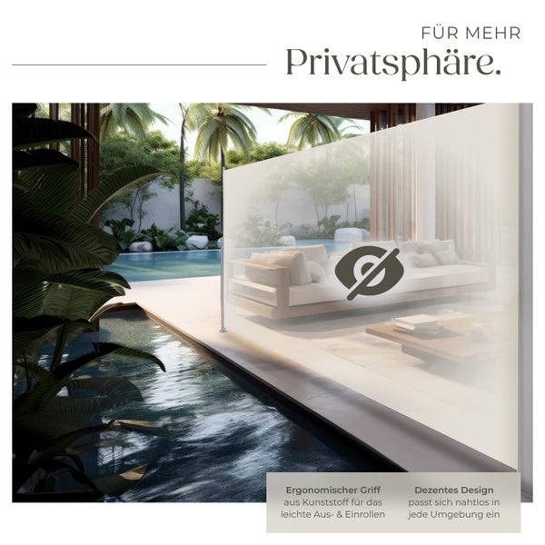 Seitenmarkise tectake  160 x 300 cm aus Aluminium beige