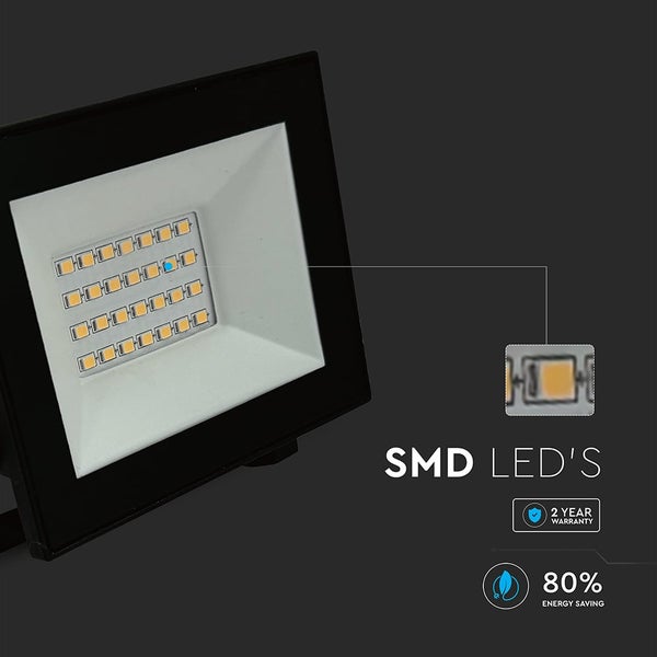LED-Strahler mit SMD-LEDs, Garantie und Energiesparhinweis