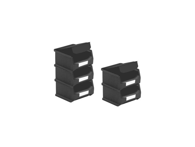 PROREGAL SparSet 5 x Leitfähige Sichtlagerbox 1.0 Mit Abdeckung HxBxT 6 x 10 x 10 cm 0,4 Liter ESD Sichtlagerbehälter Sichtlagerkasten