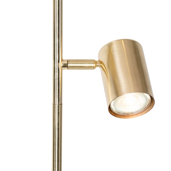 Goldfarbene Stehlampe mit verstellbarem Spot