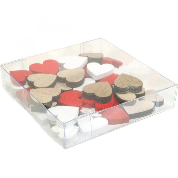 Dekorative Holzherzen in transparenter Verpackung