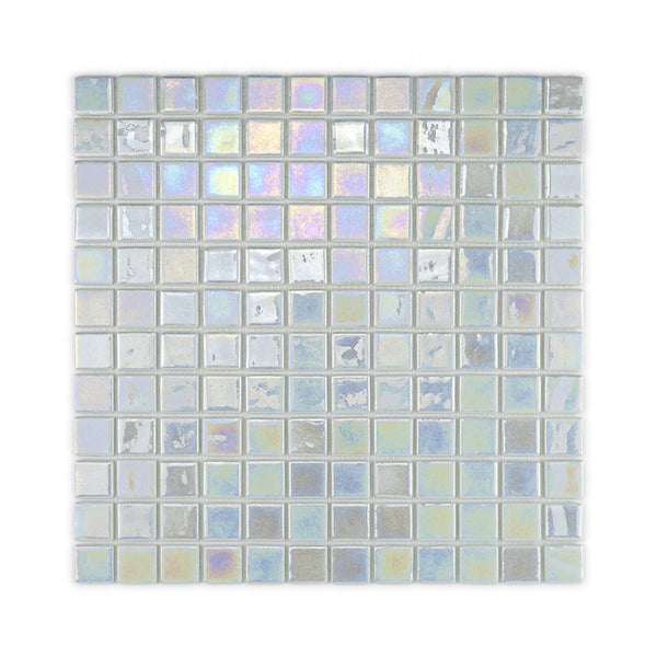 Quadratisches Mosaikfliesennetz mit irisierender Oberfläche für Wand und Boden
