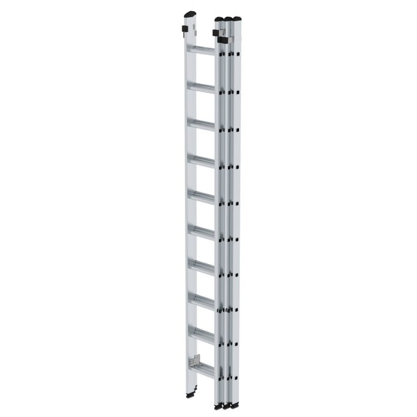 PROREGAL Sprossen-Schiebeleiter 3-Teilig Ohne Traverse 3 x 10 Sprossen