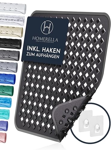 Homerella® Duschmatte rutschfest - 100% BPA frei - Inkl. 2 Haken zum Aufhängen 53x53cm - Antirutschmatte Dusche hautsensitiv & schimmelresistent - Duscheinlage maschinenwaschbar