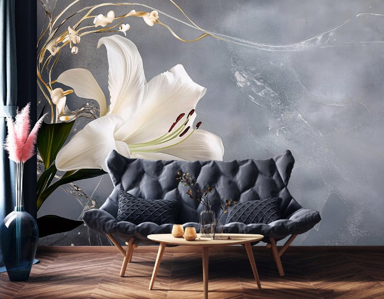 Fototapete Blumen Blätter Wohnzimmer Tapete 300x210 cm