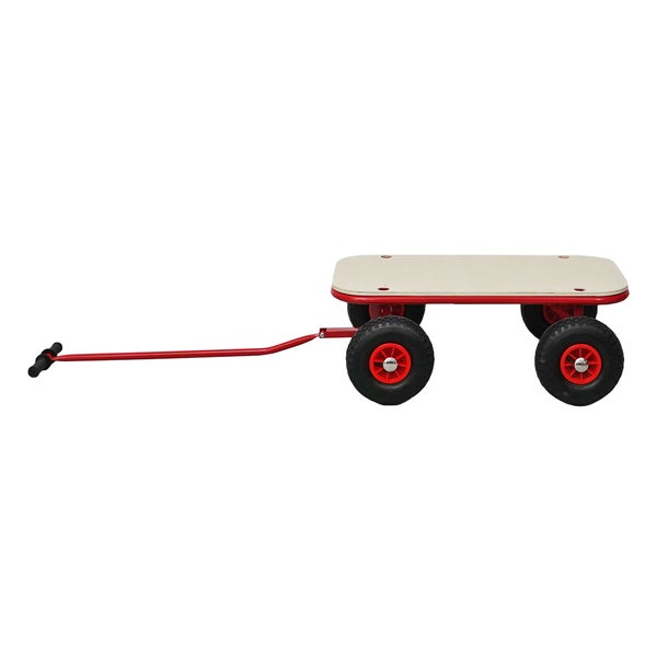 PROREGAL Profi Bollerwagen BOLLY HxBxT 97x90x60cm Traglast 150kg Luftbereifung Rot Handwagen