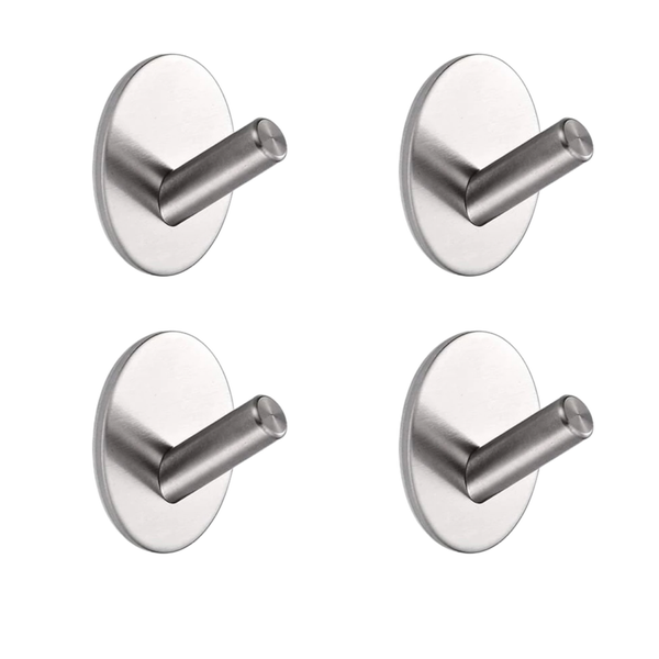 EAVY Klebehaken Edelstahl Silber Selbstklebend 4er Pack