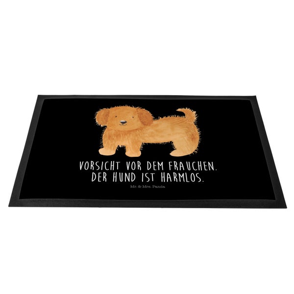 Mr. & Mrs. Panda 40 x 60 cm Fußmatte Hund Flauschig - Schwarz