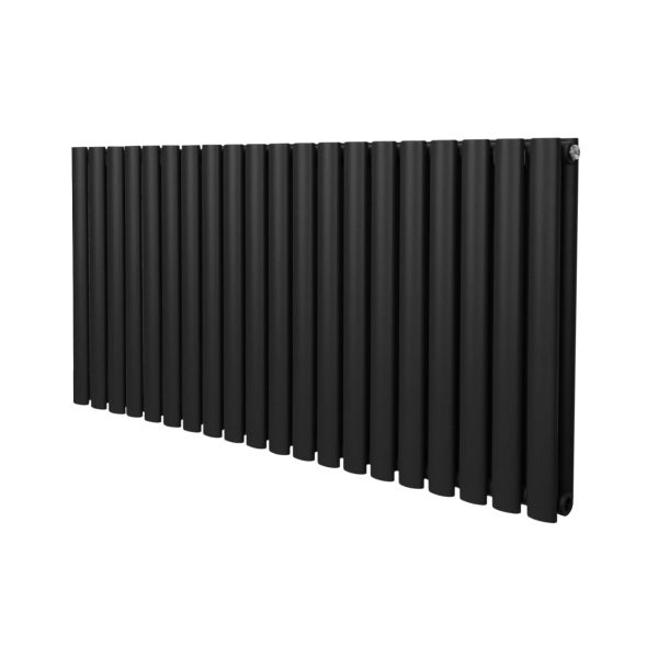 Oval Röhrenheizkörper - 600mm x 1200mm - Schwarz