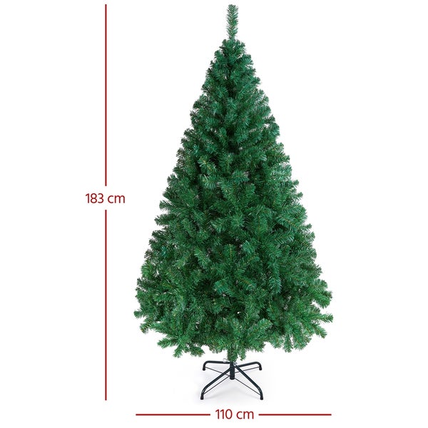 Yaheetech 183cm Künstlicher Weihnachtsbaum mit Spitzen , Grün