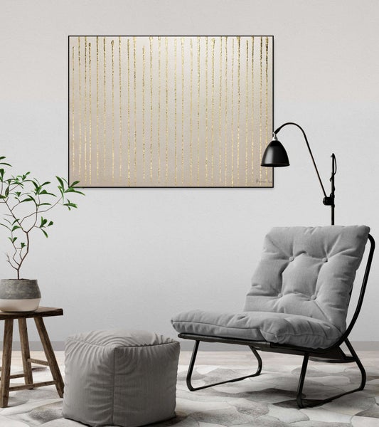 Handgemaltes Gemälde Acrylfarbe 100x75cm Beige