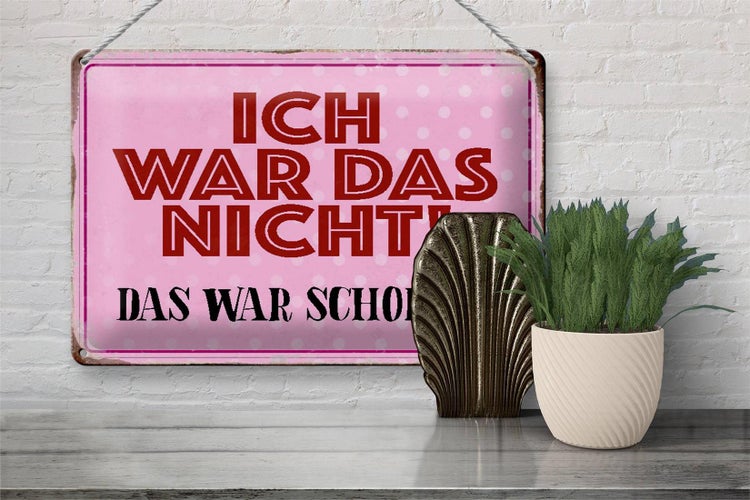 Blechschild Spruch 30x20cm ich war das nicht das war schon