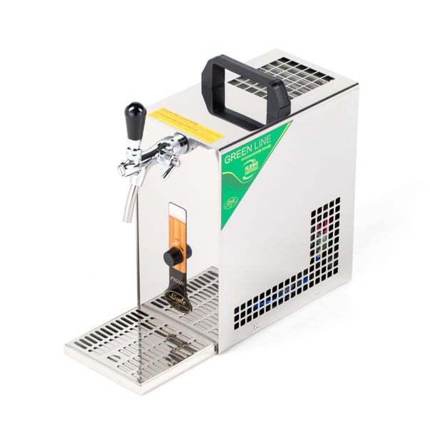 Komplett Set - Zapfanlage, Bierzapfanlage PYGMY 25/K mit Membranpumpe, 1-leitig Trockenkühlgerä, 35 Liter/h, Green Line, NC Adapter