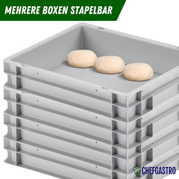 CHEFGASTRO SuperSparSet 3 x Pizzaballenbox Ohne Deckel HxBxT 7,5 x 30 x 40 cm 9 Liter Teigwanne Für Pizzateig Sstapelbare Pizzabox