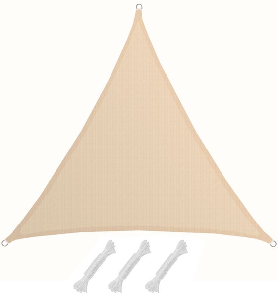 AMANKA UV Sonnensegel - 5x5x5 m HDPE Dreieck - Sonnenschutz Plane Überdachung Balkon Garten Beige