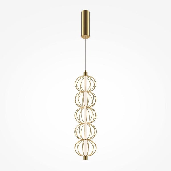 LED Pendelleuchte Golden Cage in Gold und Weiß 17W 1050lm