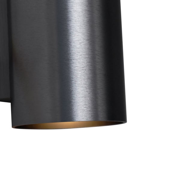 Moderne Wandleuchte Gunmetal rund 2-flammig GU10 50mm - Sandy