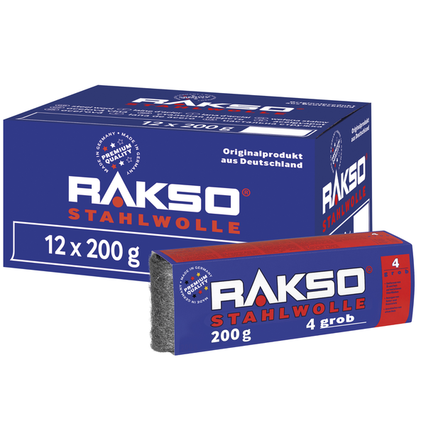 Stahlwolle RAKSO Sorte 4 12x200g vielseitig anwendbar auf | HORNBACH