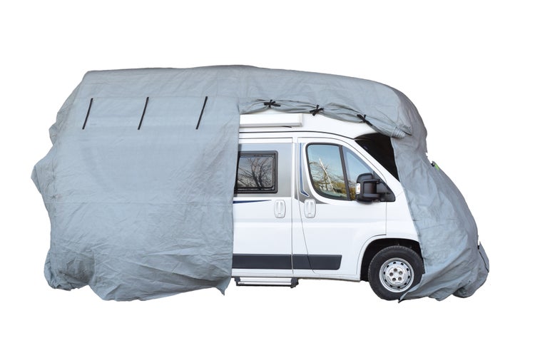 GreenYard® Wohnmobil Schutzhülle Größe L 730 x 235 x 275 cm Schutzhaube Ganzgarage Garage Abdeckplane Campingmobil