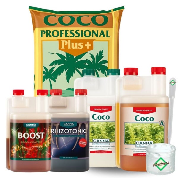 CANNA Düngerset und Substrat inklusive Coco Professional Plus, Boost, Rhizotonic, Coco A und B sowie Messzubehör von Weedness.